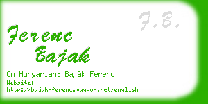 ferenc bajak business card